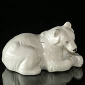 Weißer Eisbär, der sich entspannen, Royal Copenhagen Figur Nr. 21520