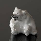 Weißer Eisbärenjunge Figur, Royal Copenhagen Nr.22748