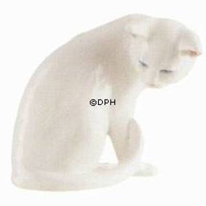 Weiße Katze sitzt, Royal Copenhagen Figur | Nr. 1003301 | Alt. 1003301 | DPH Trading