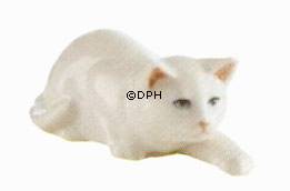 Schleichende weiße Katze, Royal Copenhagen Figur Nr. 306
