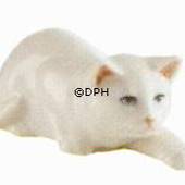 Schleichende weiße Katze, Royal Copenhagen Figur