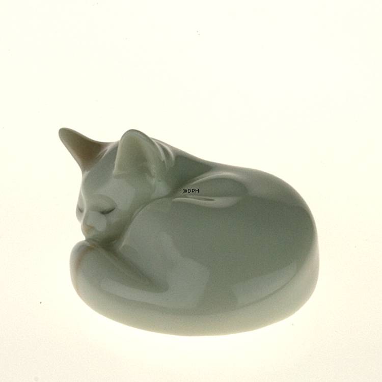 Katze, Blanche, Royal Copenhagen Figur Nr. 678
