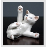 Katze, Dizzy, Royal Copenhagen Figur Nr. 682