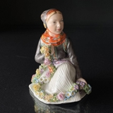 Amager-Mädchen, Royal Copenhagen Überglasur Figur Nr. 12412 oder 252
