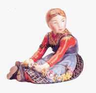 Mädchen aus Jütland, Royal Copenhagen Überglasurfigur Nr. 12421 oder 257