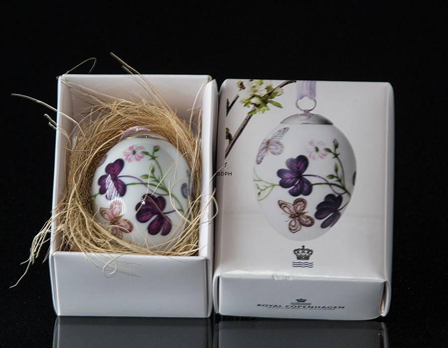 Osterei mit lila Schmetterling, Royal Copenhagen Osterei 2016