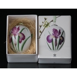 Osterei mit Iris, groß, Royal Copenhagen Osterei 2016 (ohne Originalverpackung)