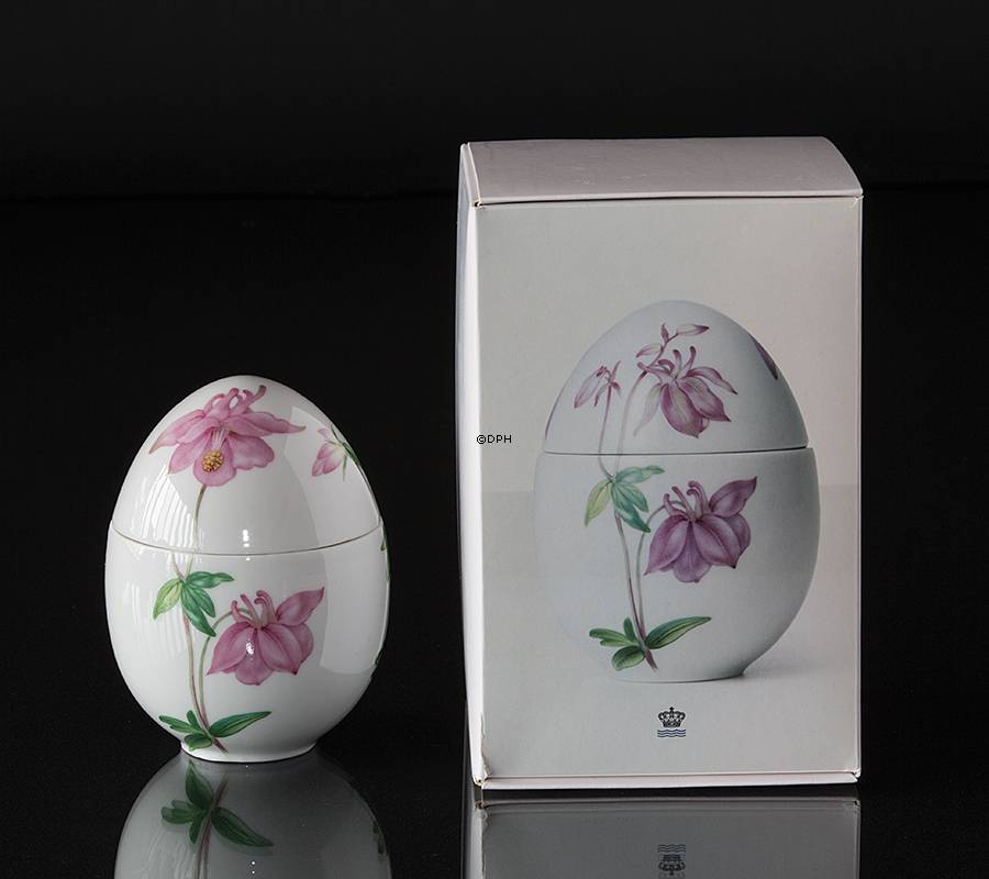 Stehende Bonbonniere mit Akelei, Royal Copenhagen Osterei 2016