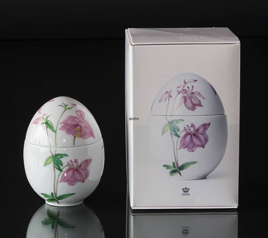 Stehende Bonbonniere mit Akelei, Royal Copenhagen Osterei 2016