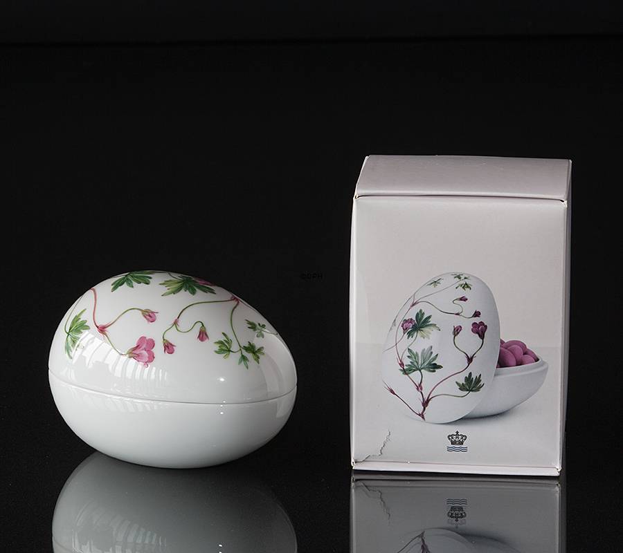 Liegende Bonbonniere mit Geranie, Royal Copenhagen Osterei 2016