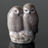 Paar Eulen, Royal Copenhagen Vogelfigur Nr. 834 oder 077