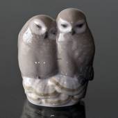 Paar Eulen, Royal Copenhagen Vogelfigur Nr. 834 