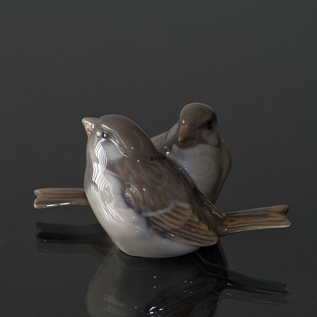 Paar Sperlinge, Royal Copenhagen Figur Nr. 1309 oder 095
