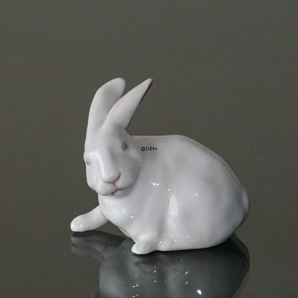 Weißes Kaninchen, Royal Copenhagen Figur Nr. 1691 oder 111