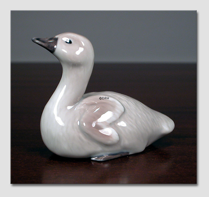 Schwanküken dehnt sich, Royal Copenhagen Vogelfigur Nr. 361