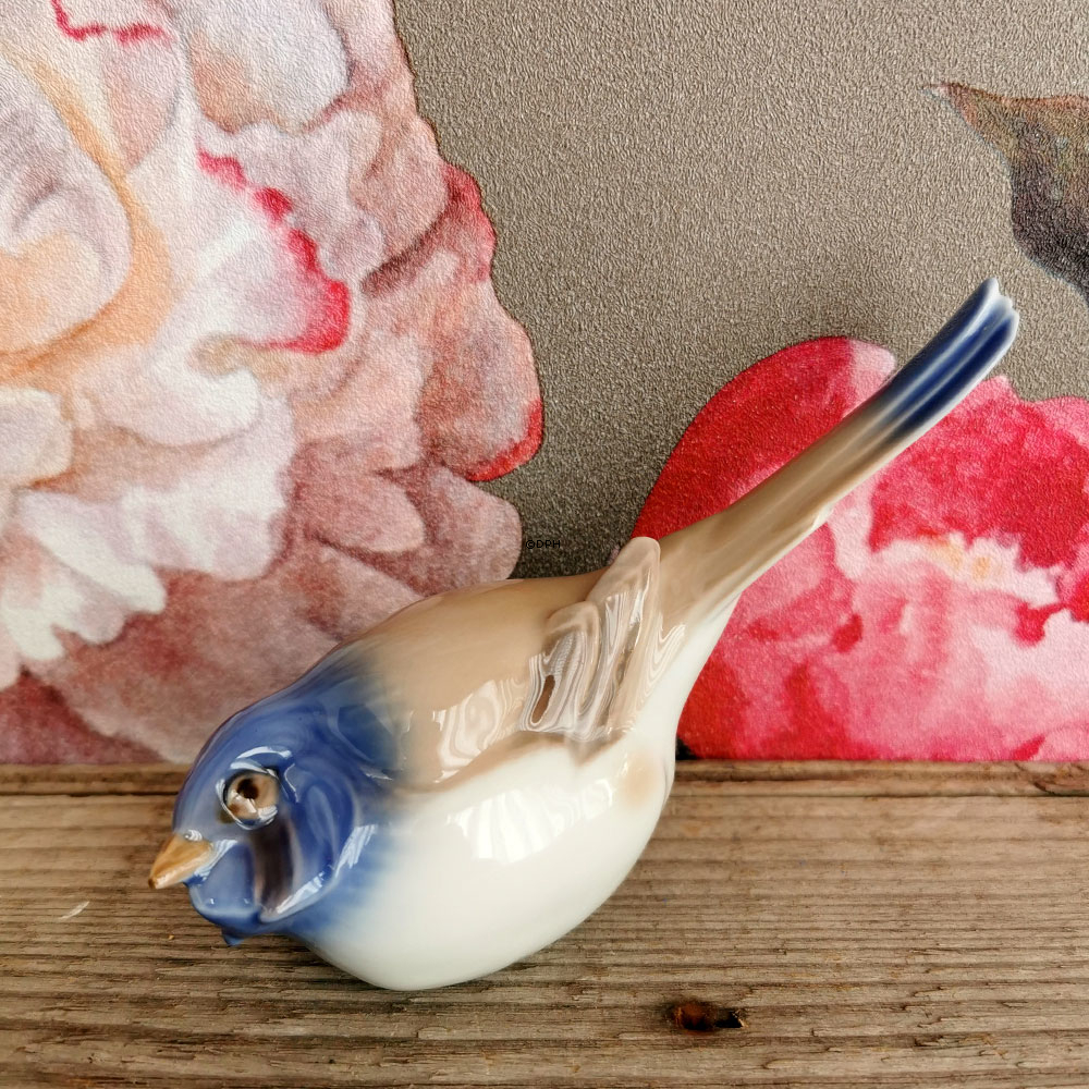 Meise  Optimist mit Schwanz oben, Bing & Gröndahl Vogelfigur Nr. 1633 oder 410