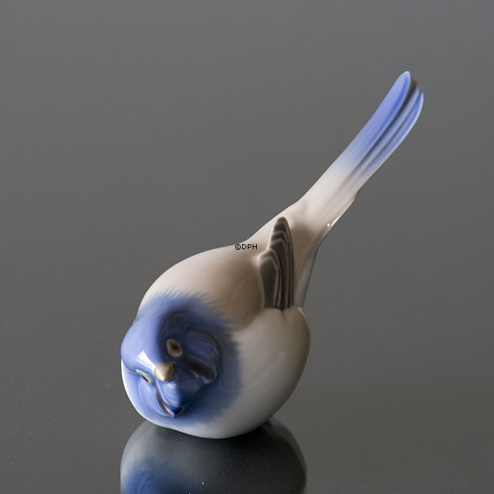 Meise  Optimist mit Schwanz oben, Bing & Gröndahl Vogelfigur Nr. 1633 oder 410