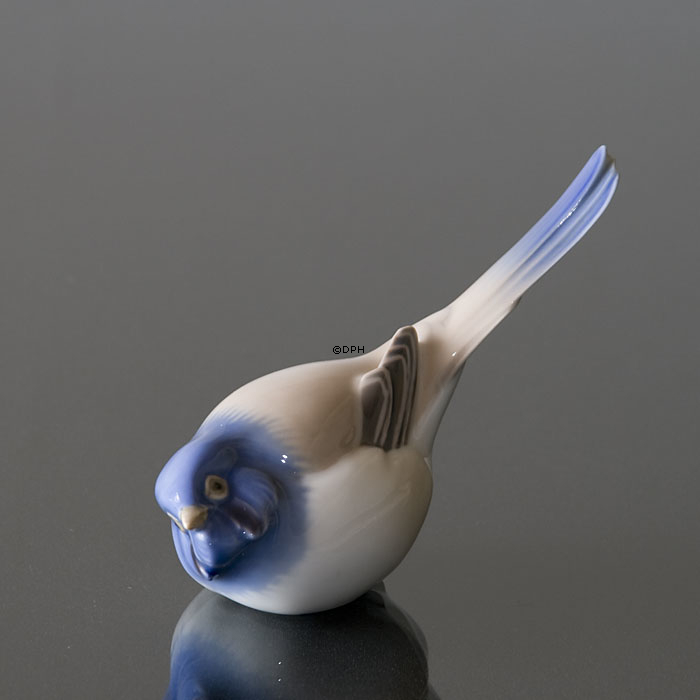 Meise  Optimist mit Schwanz oben, Bing & Gröndahl Vogelfigur Nr. 1633 oder 410