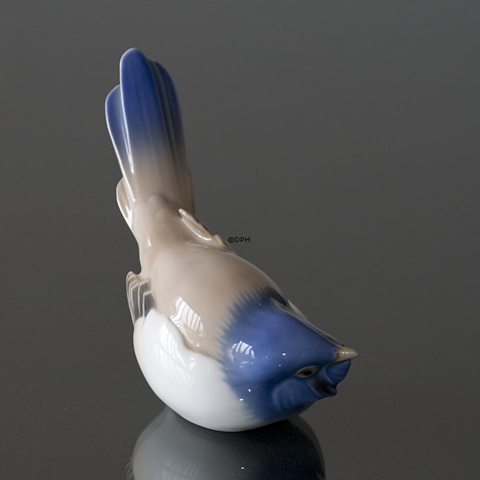 Meise  Optimist mit Schwanz oben, Bing & Gröndahl Vogelfigur Nr. 1633 oder 410