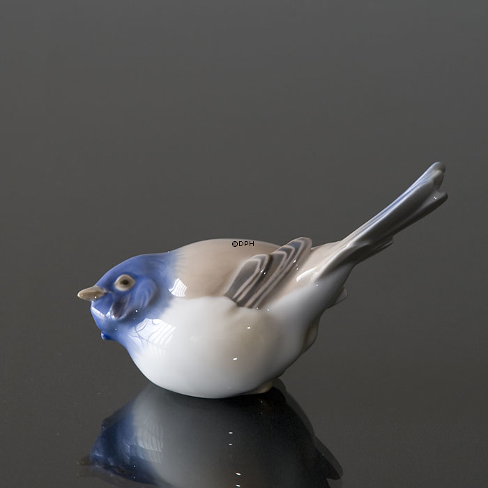 Meise  Optimist mit Schwanz oben, Bing & Gröndahl Vogelfigur Nr. 1633 oder 410