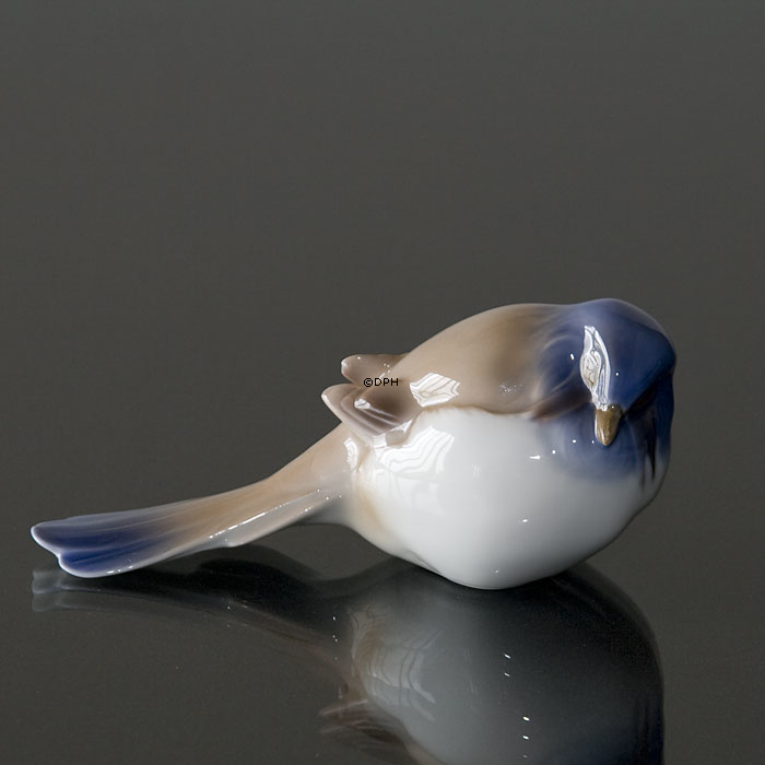 Meise mit Schwanz unten, Bing & Gröndahl Vogelfigur Nr. 1635 oder 411