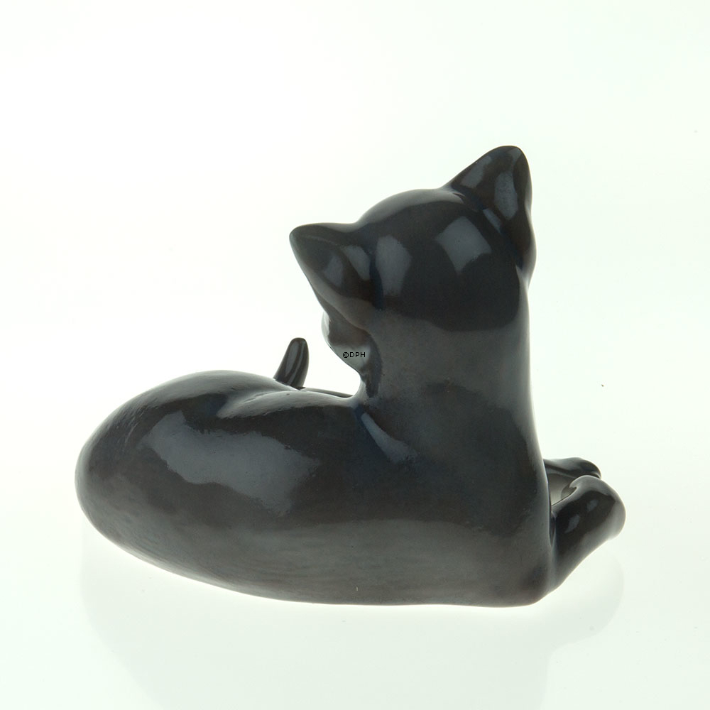 Liegendes Kätzchen, Bing & Gröndahl Katze Figur Nr.2514 oder 514