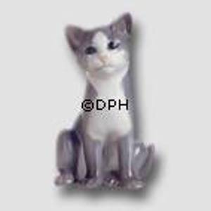Graues Kätzchen, sitzend, Bing & Gröndahl Katze Figur Nr. 2515 | Nr. 1020515 | Alt. B2515 | DPH Trading