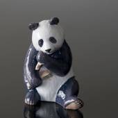 Panda, der Bambus isst und froh aussieht, Royal Copenhagen Figur