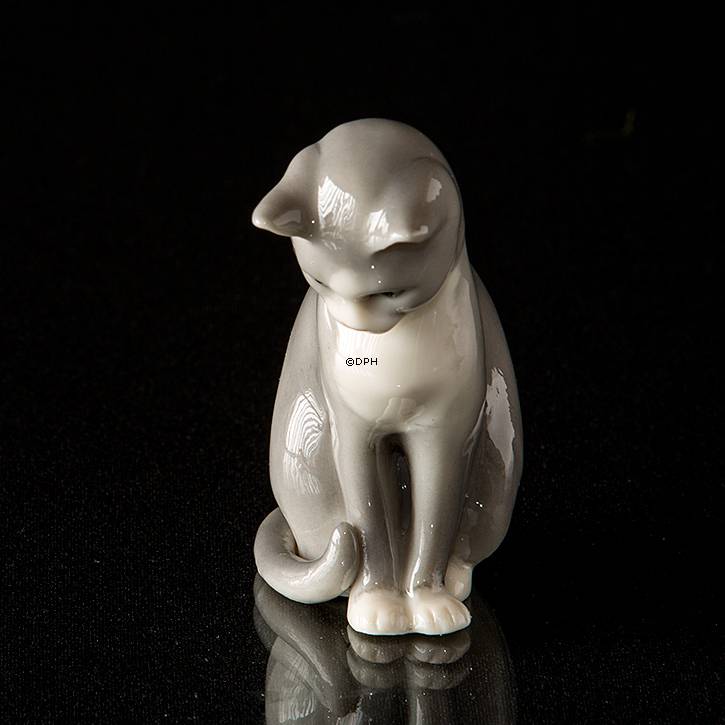 Princess Katze Schaut auf seinem Schwanz, Royal Copenhagen Figur oder 687