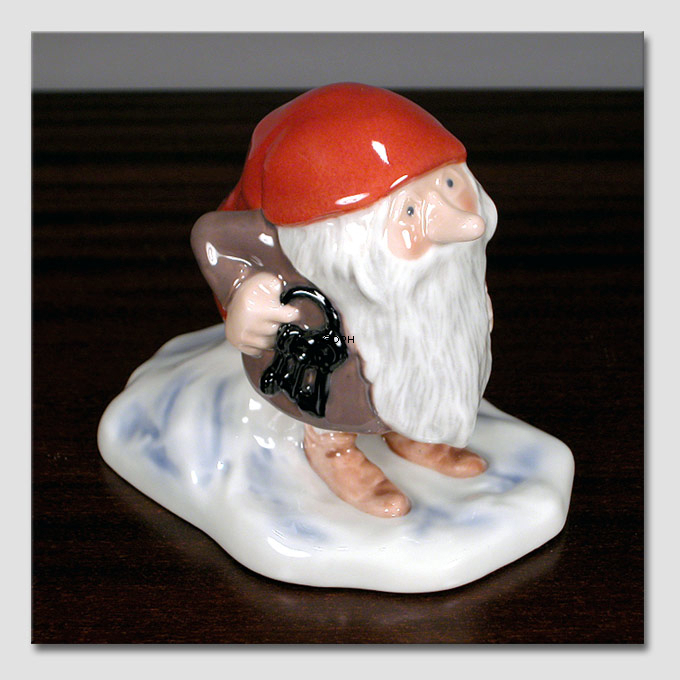 Royal Copenhagen Weihnachtswichtel mit Schlüssel, Harald Wiberg Weihnachtsfigur Nr. 371