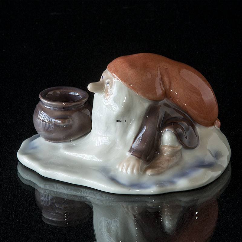 Wichtel mit Kerzen, Wiberg, Royal Copenhagen Weihnachtsfigur Nr. 374