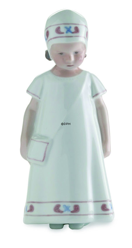 Elsa in einem weißen Kleid, Bing & Gröndahl Figur Nr. 2574 oder 404