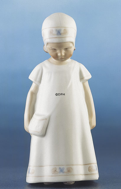 Elsa in einem weißen Kleid, Bing & Gröndahl Figur Nr. 2574 oder 404