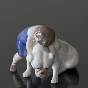 Bedingungslose Liebe Zwei Freunde, Junge mit Bulldogge, Bing & Gröndahl Figur Nr. 1790 | Nr. 1021427 | Alt. B1790 | DPH Trading