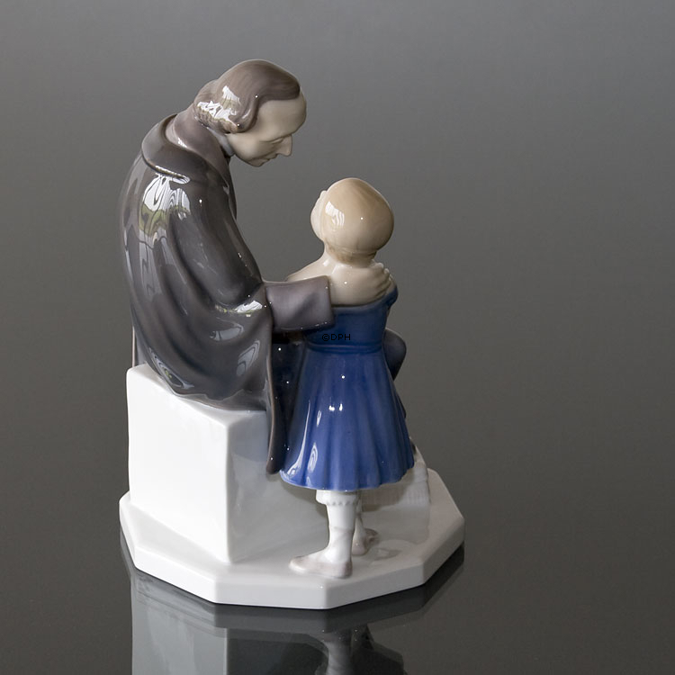 HC Andersen erzählt seine Geschichte einem Mädchen, Bing & Gröndahl Figur Nr. 2037 oder 445