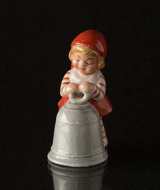 Wichtel mit Glocke, Royal Copenhagen Weihnachtsfigur Nr. 763