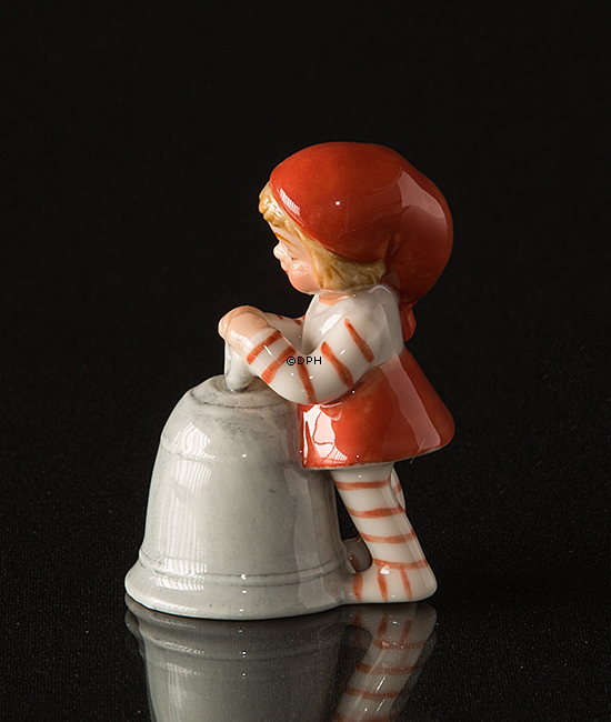 Wichtel mit Glocke, Royal Copenhagen Weihnachtsfigur Nr. 763