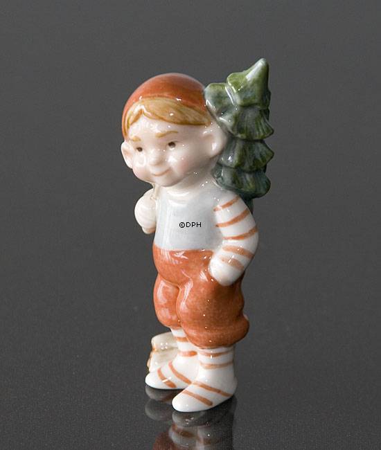 Wichtel mit Weihnachtsbaum, Royal Copenhagen Figur Nr. 765