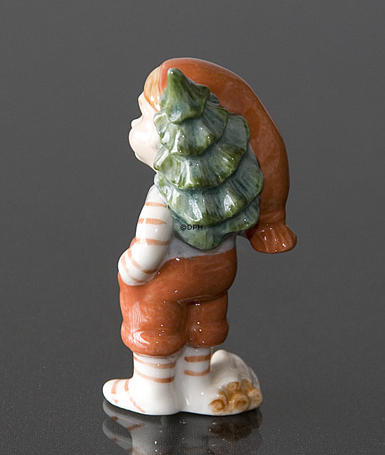 Wichtel mit Weihnachtsbaum, Royal Copenhagen Figur Nr. 765
