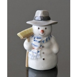 Schneemann Vater mit Besen, Royal Copenhagen Winter Serie Figur Nr. 768