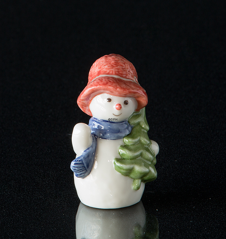 Schneemann Mädchen mit Weihnachtsbaum, Royal Copenhagen Winter-Serie Figur Nr. 772