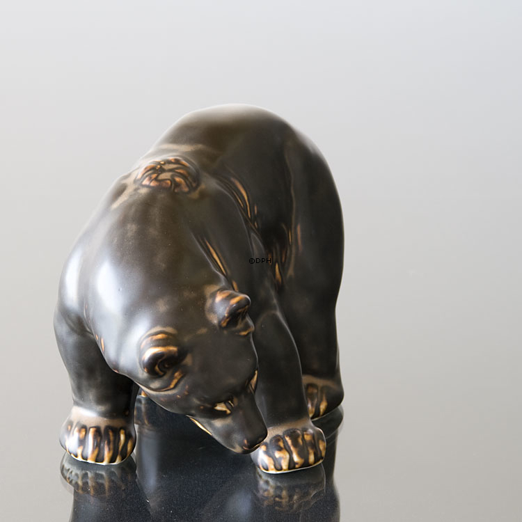 Bär steht und scheint Stark zu sein, Royal Copenhagen Steingutfigur Nr. 21519 oder 237