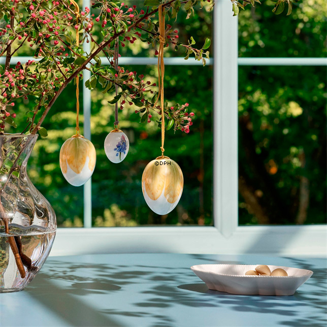 Osterei mit gelb Tulpen, groß, Royal Copenhagen Osterei 2023