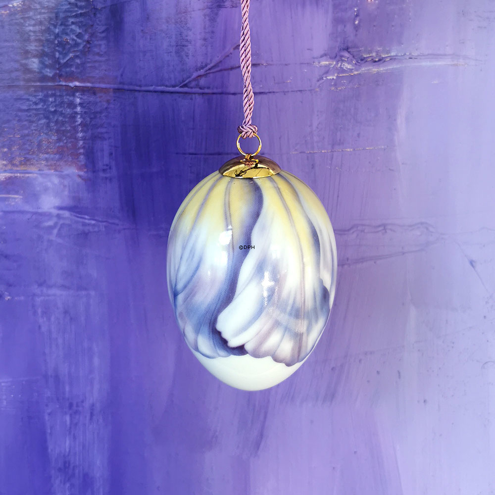 Osterei mit Lila Tulpen, groß, Royal Copenhagen Oster 2024