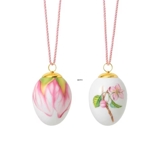 Osterei mit Apfelblüte und Apfelblüte Blätter, 2 Stück, Royal Copenhagen Oster 2024