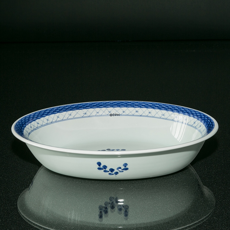 Royal Copenhagen/Aluminia Tranquebar, blau, ovale Schale Nr. 11/1411 (Länge 29,5 cm)