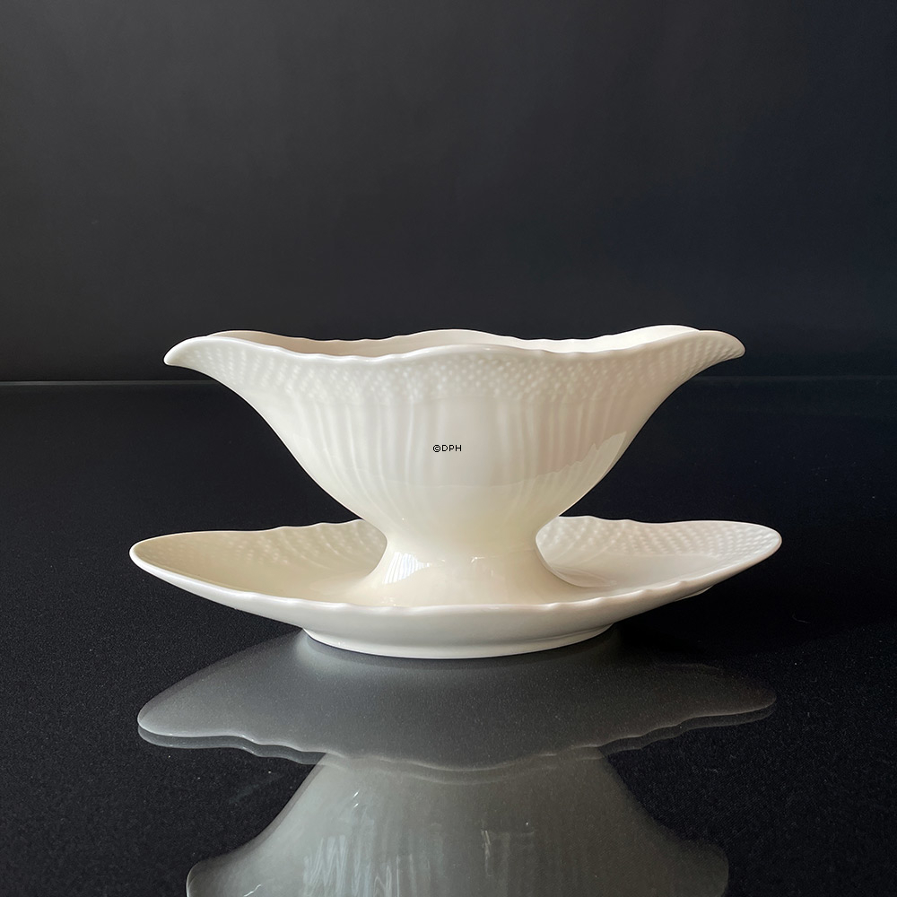 Cremefarbene gebogene Saucenschale, Royal Copenhagen Josephine Essgeschirr Nr. 563