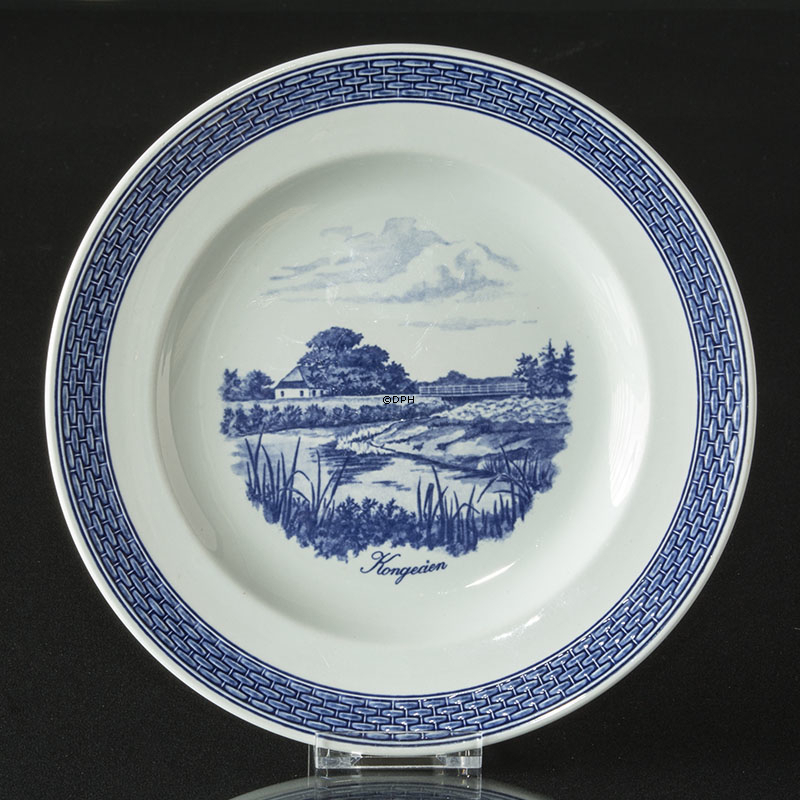 Royal Copenhagen/Aluminia  Tranquebar, blau, Essteller 23cm Nr. 11/946 Motiv: Kongeåen