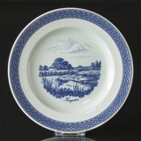 Royal Copenhagen/Aluminia  Tranquebar, blau, Essteller 23cm Nr. 11/946 Motiv: Kongeåen