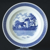 Royal Copenhagen/Aluminia Tranquebar, blau, Essteller 23cm Nr. 11/946 Motiv: Læbrog Kirche